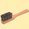 Bürsten, Veloursbürsten, Messingbürste mit Holzgriff